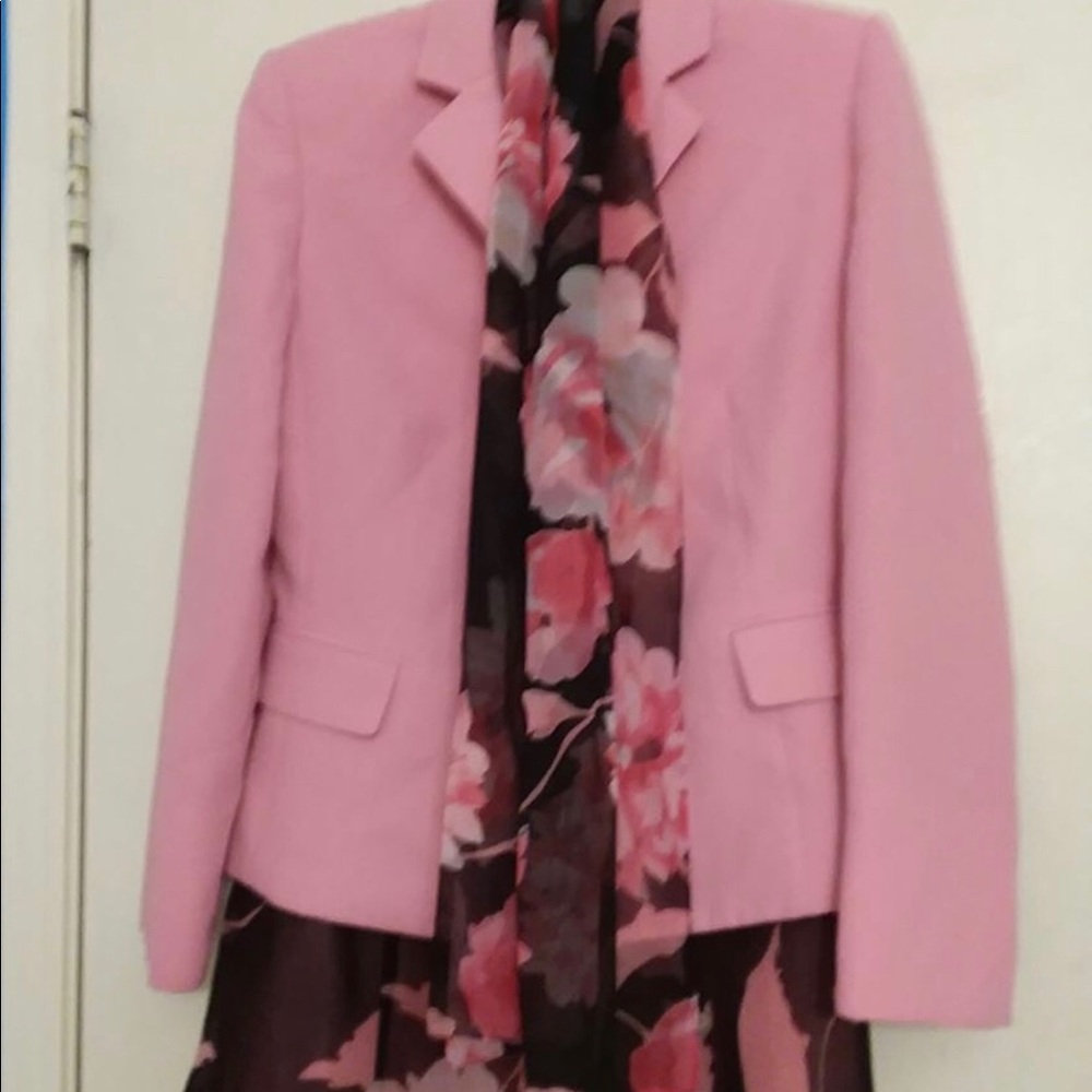 Pink Floral 2pc Dress Suit